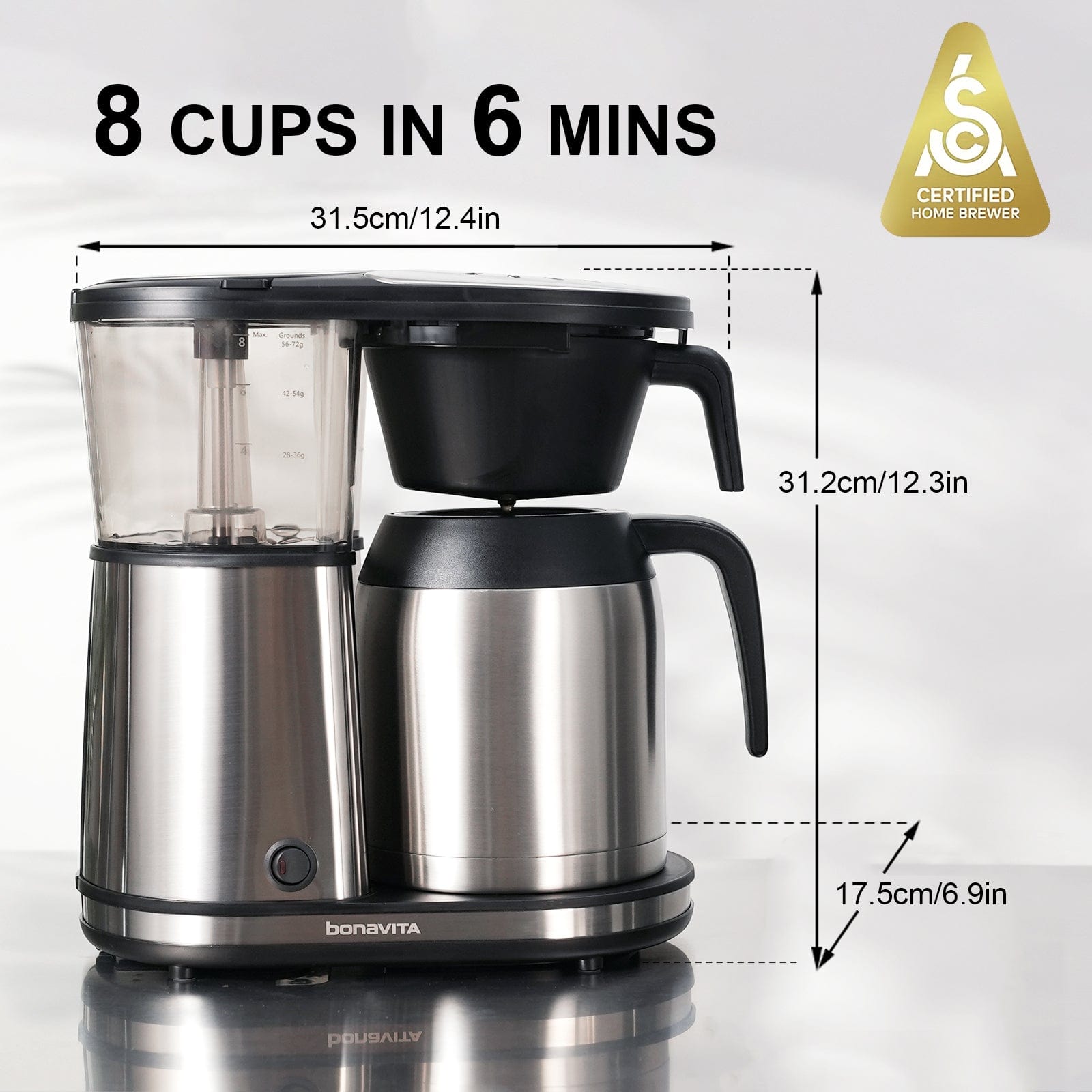Bonavita Greensboro NC Coffee Roasters Bonavita Connoisseur 8-Cup Coffee Maker with Thermal Carafe