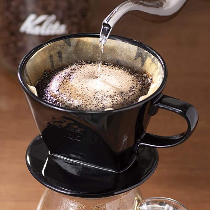 Espresso Parts Greensboro NC Coffee Roasters Kalita Style 102 Ceramic Coffee Dripper - Black