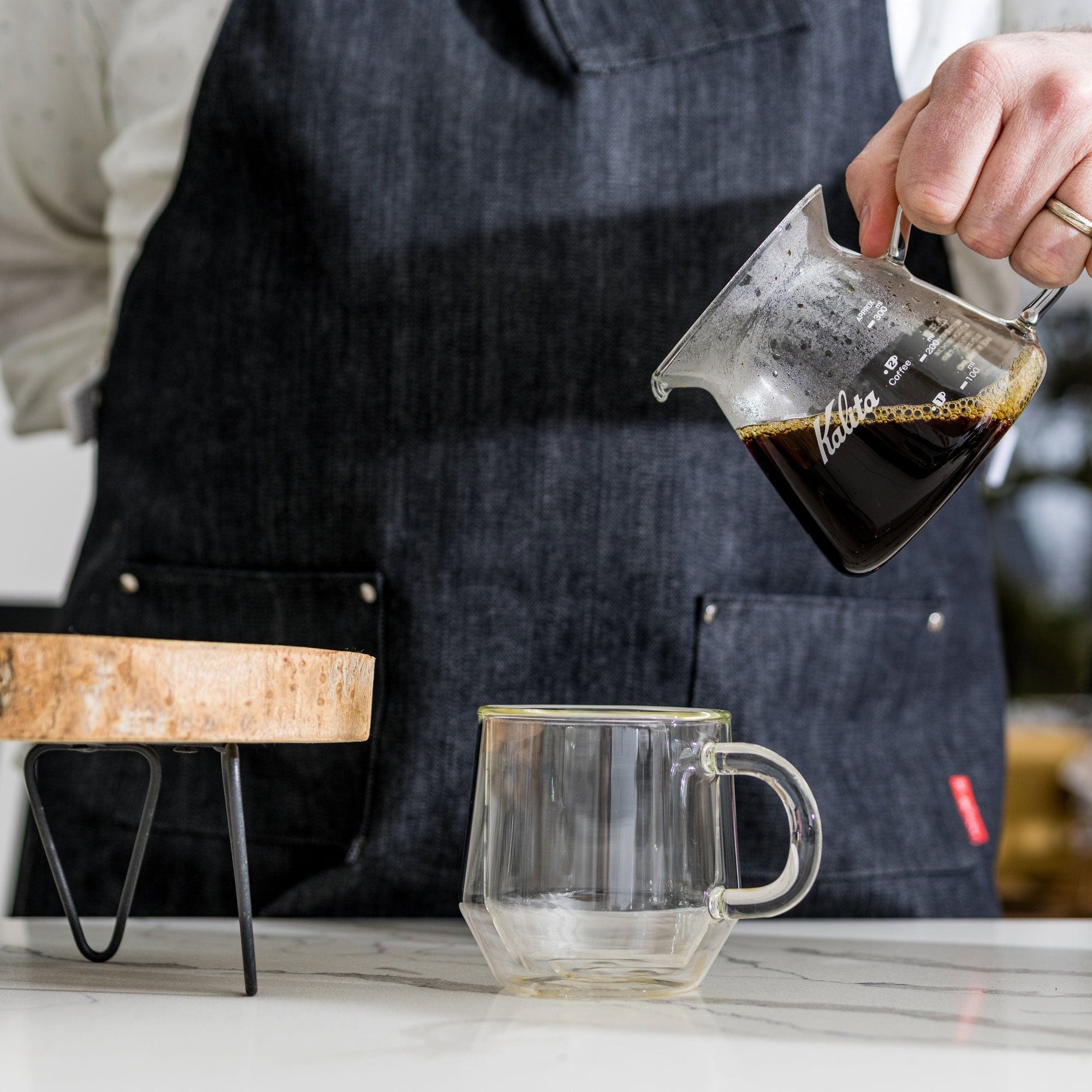 Espresso Parts Greensboro NC Coffee Roasters Kalita Wave Glass Coffee Server - 300ml