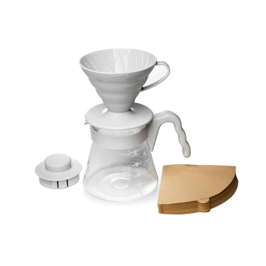 Espresso Parts Greensboro NC Coffee Roasters Hario V60 02 Pour Over Coffee Starter Kit - Pale Gray