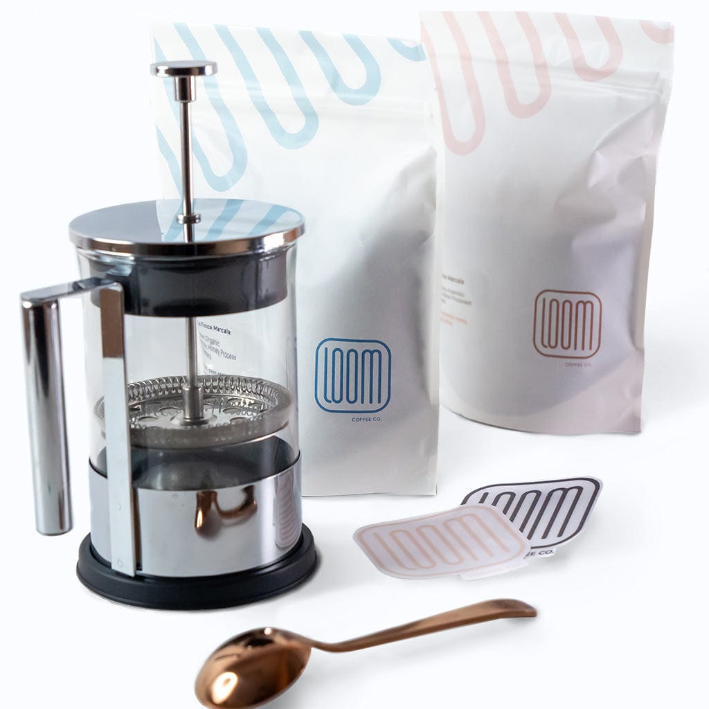 Very Impressive Gift Set - French Press Brewing Kit & Coffee Subscript -  Loom Coffee Co.