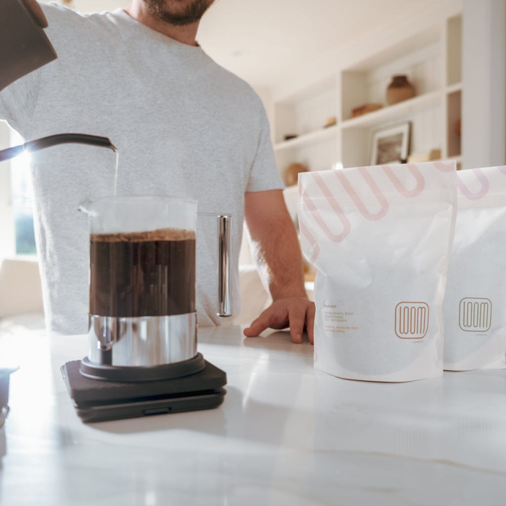 Loom Coffee Co. Greensboro NC Coffee Roasters Very Impressive Gift Set - French Press Brewing Kit & Coffee Subscription