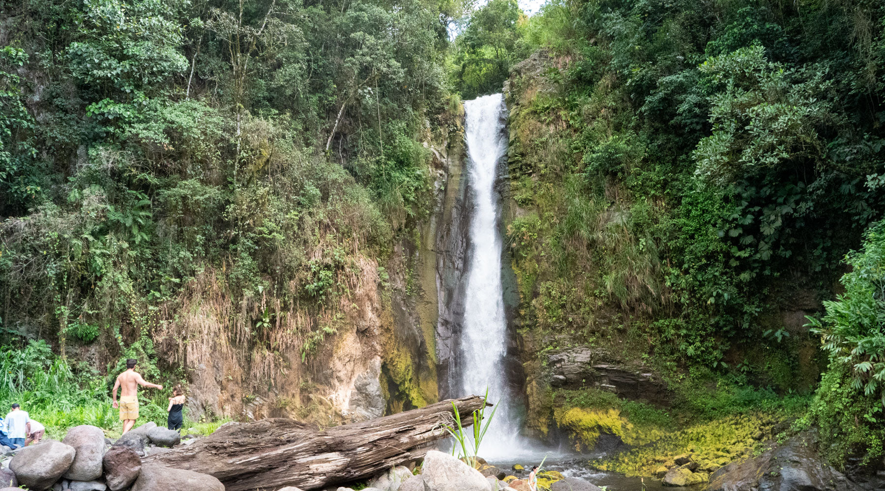 A view of the towering Aquiares waterfall, located on the Aquiares Estate coffee farm in Turrialba, Costa Rica.