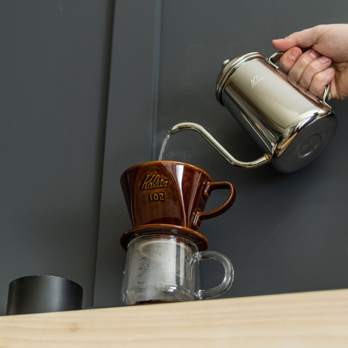 Espresso Parts Greensboro NC Coffee Roasters Kalita Style 102 Ceramic Coffee Dripper - Brown