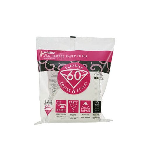 Espresso Parts Greensboro NC Coffee Roasters V60 White Paper Filters, Size 01 (100 ct)