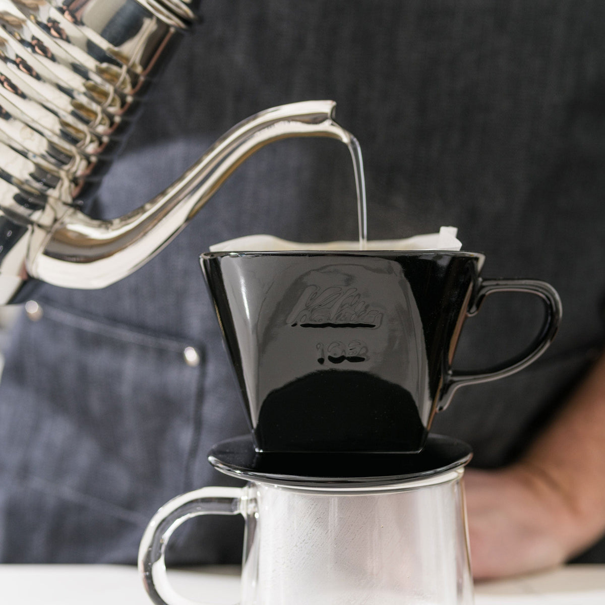 Espresso Parts Greensboro NC Coffee Roasters Kalita Style 102 Ceramic Coffee Dripper - Black