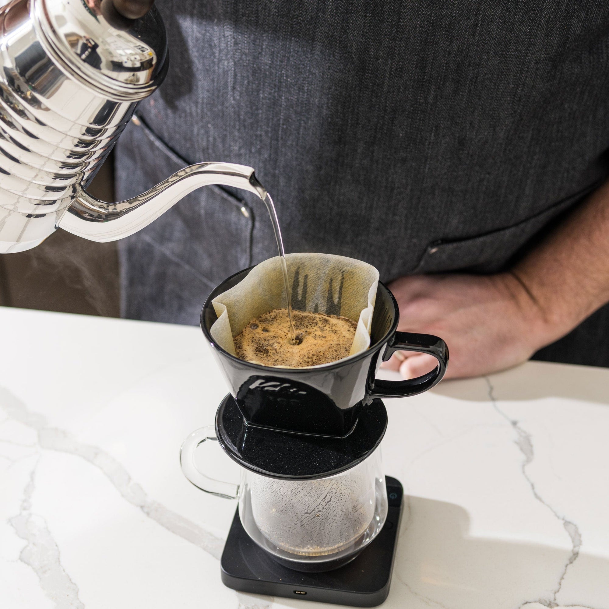 Espresso Parts Greensboro NC Coffee Roasters Kalita Style 102 Ceramic Coffee Dripper - Black